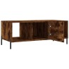 Table basse chêne fumé 102x50x40 cm bois d'ingénierie 