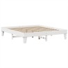 Cadre de lit sans matelas blanc 200x200 cm bois massif de pin 