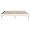 Cadre de lit sans matelas blanc 200x200 cm bois massif de pin 