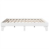 Cadre de lit sans matelas blanc 200x200 cm bois massif de pin 