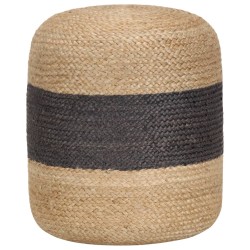 Pouf fait à la main Gris foncé 40 x 45 cm Jute  