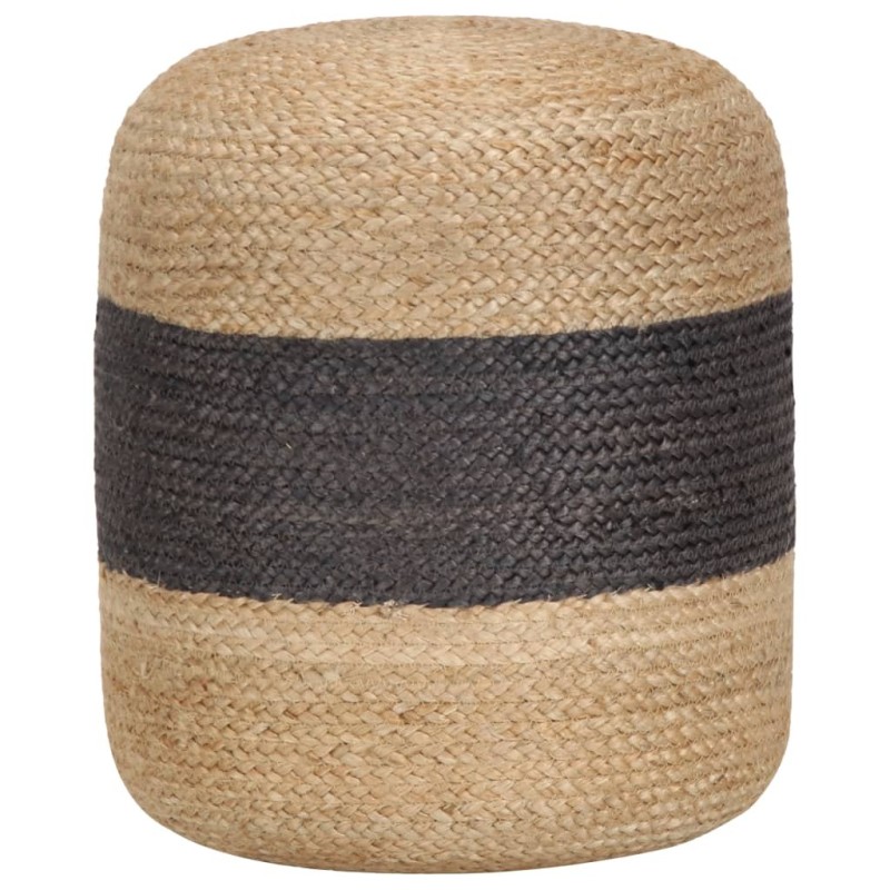 Pouf fait à la main Gris foncé 40 x 45 cm Jute Pouf fait à la main Gris foncé 40 x 45 cm Jute