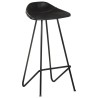 Tabourets de bar lot de 2 noir cuir véritable 