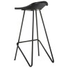 Tabourets de bar lot de 2 noir cuir véritable 