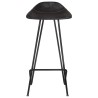 Tabourets de bar lot de 2 noir cuir véritable 