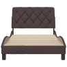 Cadre de lit sans matelas marron foncé 100x200 cm tissu 