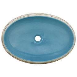 Vasque à poser multicolore ovale 59x40x15 cm céramique 