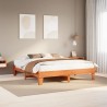 Cadre de lit sans matelas cire marron 200x200cm bois pin massif 