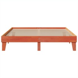 Cadre de lit sans matelas cire marron 200x200cm bois pin massif 
