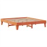 Cadre de lit sans matelas cire marron 200x200cm bois pin massif 