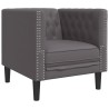 Fauteuil Chesterfield gris similicuir 