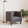 Fauteuil Chesterfield gris similicuir 