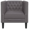 Fauteuil Chesterfield gris similicuir 