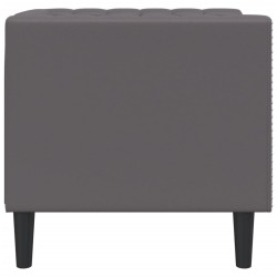 Fauteuil Chesterfield gris similicuir 