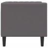 Fauteuil Chesterfield gris similicuir 