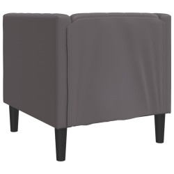 Fauteuil Chesterfield gris similicuir 