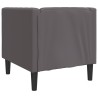Fauteuil Chesterfield gris similicuir 