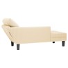 Chaise longue avec coussin crème tissu en velours côtelé 