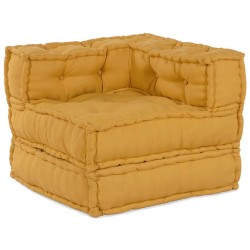 Pouf modulaire jaune 70x70x54 tissu 