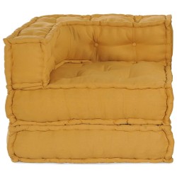 Pouf modulaire jaune 70x70x54 tissu 