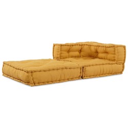 Pouf modulaire jaune 70x70x54 tissu 