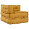 Pouf modulaire jaune 70x70x54 tissu 