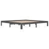 Cadre de lit sans matelas bois massif de pin gris 200x200 cm 
