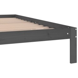 Cadre de lit sans matelas bois massif de pin gris 200x200 cm 