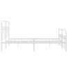 Cadre de lit métal sans matelas et pied de lit blanc 160x200 cm 