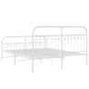 Cadre de lit métal sans matelas et pied de lit blanc 160x200 cm 