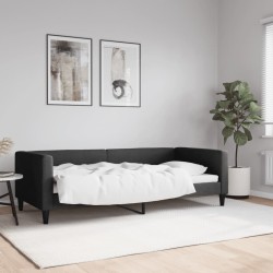 Lit de repos sans matelas noir 90x200 cm tissu 