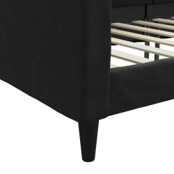 Lit de repos sans matelas noir 90x200 cm tissu 