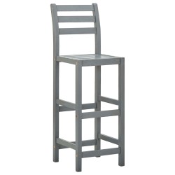 Tabourets de bar lot de 2 gris bois d'acacia massif 