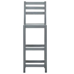 Tabourets de bar lot de 2 gris bois d'acacia massif 