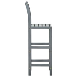 Tabourets de bar lot de 2 gris bois d'acacia massif 