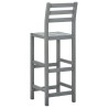 Tabourets de bar lot de 2 gris bois d'acacia massif 