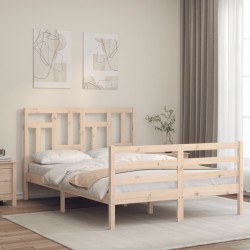 Cadre de lit sans matelas 140x190 cm bois massif 