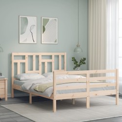 Cadre de lit sans matelas 140x190 cm bois massif 