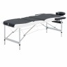 Table de massage pliable 3 zones Aluminium Noir et blanc 