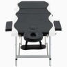 Table de massage pliable 3 zones Aluminium Noir et blanc 