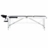 Table de massage pliable 3 zones Aluminium Noir et blanc 