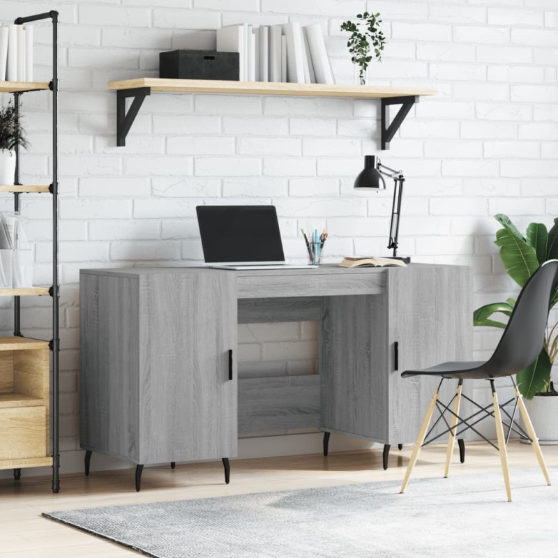 Bureau sonoma gris 140x50x75 cm bois d'ingénierie Bureau sonoma gris 140x50x75 cm bois d'ingénierie