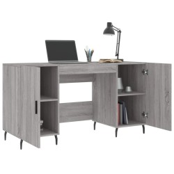 Bureau sonoma gris 140x50x75 cm bois d'ingénierie 