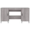 Bureau sonoma gris 140x50x75 cm bois d'ingénierie 