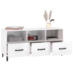 Meuble TV Blanc brillant 102x35x50 cm Bois d'ingénierie 
