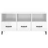 Meuble TV Blanc brillant 102x35x50 cm Bois d'ingénierie 