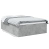 Cadre de lit sans matelas gris béton 140x190 cm 