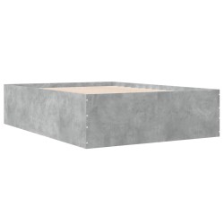 Cadre de lit sans matelas gris béton 140x190 cm 