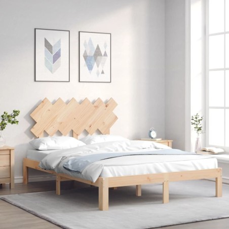 Cadre de lit sans matelas bois de pin massif 