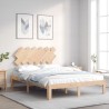 Cadre de lit sans matelas bois de pin massif 